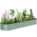 8' x 2' x 1' Galvanized Raised Garden Bed Kit, Green
