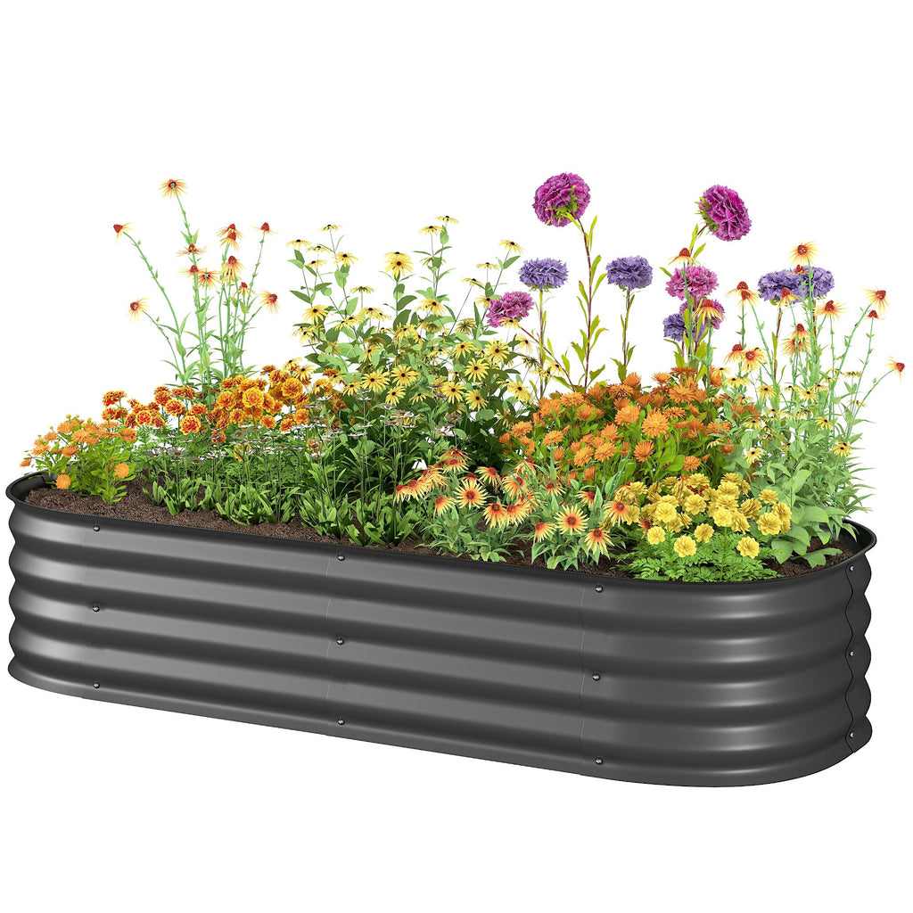 5' x 2' x 1' Galvanized Raised Garden Bed Kit, Dark Gray