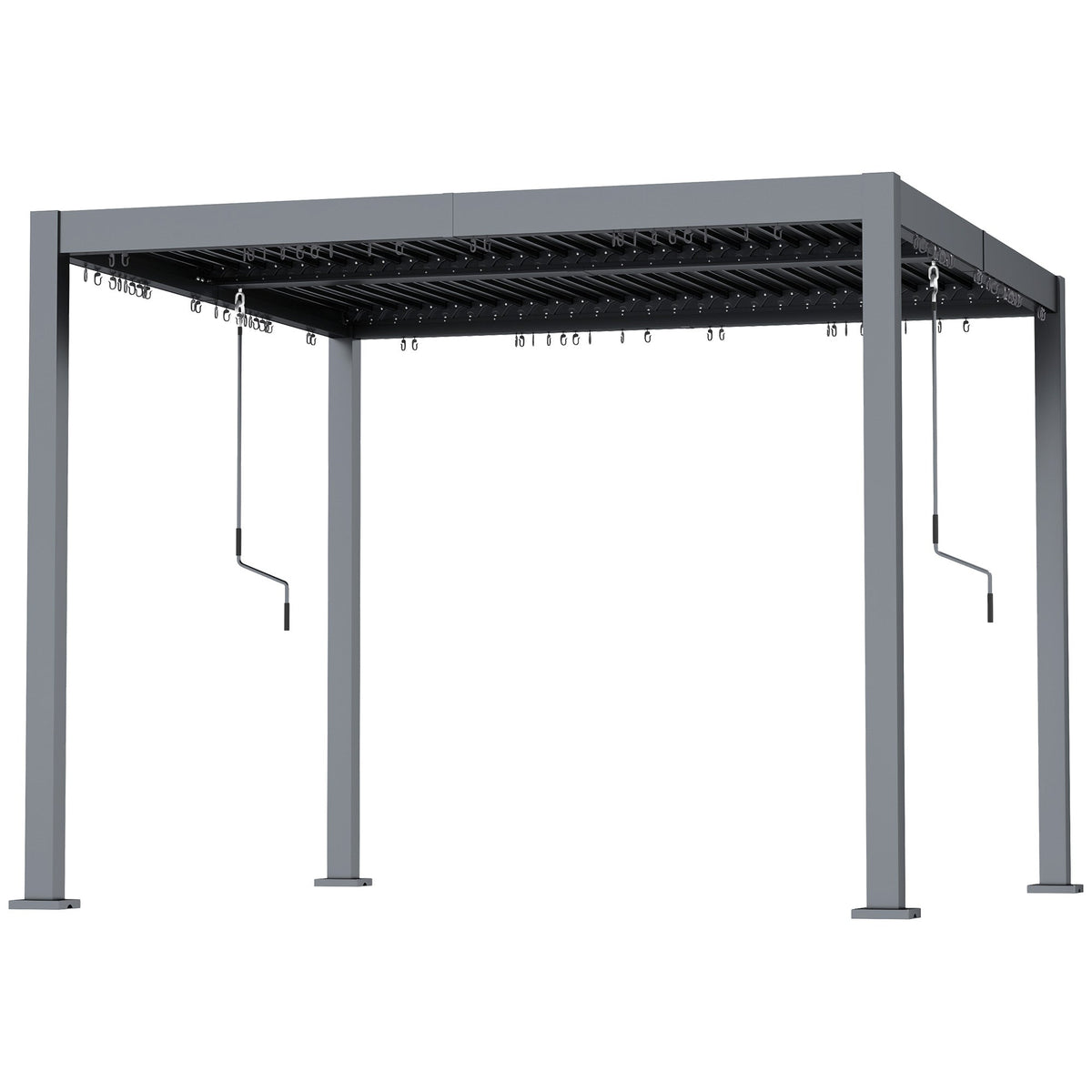 10' x 10' Louvered Pergola with Adjustable Metal Roof, Aluminum Frame