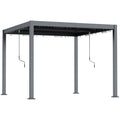 10' x 10' Louvered Pergola with Adjustable Metal Roof, Aluminum Frame