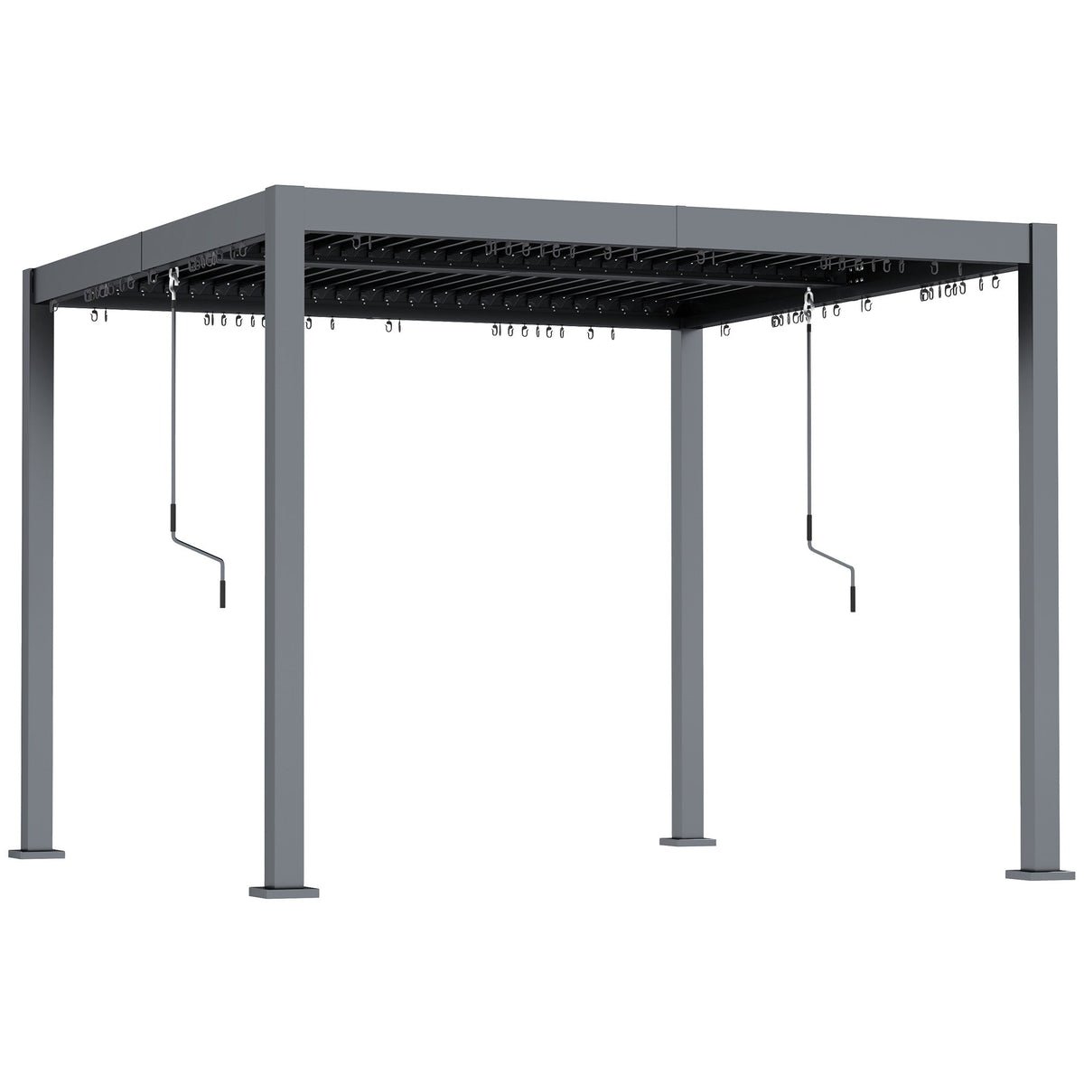 10' x 10' Louvered Pergola with Adjustable Metal Roof, Aluminum Frame