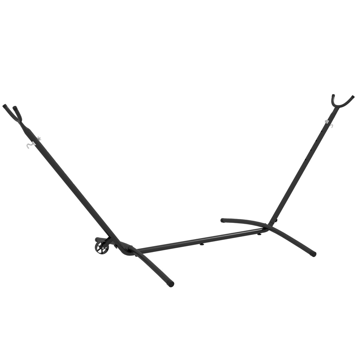 9.5ft Adjustable Hammock Stand Only, Portable Metal Frame Hammock with Wheels, Black