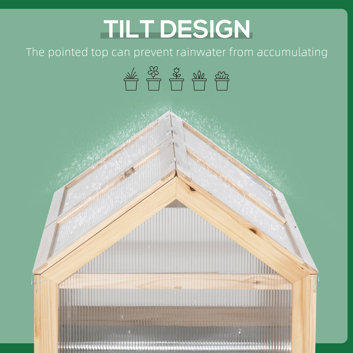 NooKGrow Raised Garden Bed with Cold Frame Greenhouse, 48" x 24" x 32", Natural
