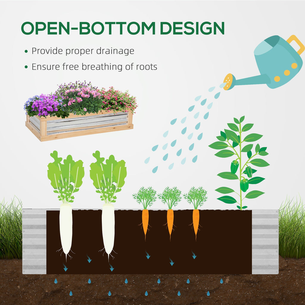 NooKGrow Raised Garden Bed with Cold Frame Greenhouse, 48" x 24" x 32", Natural