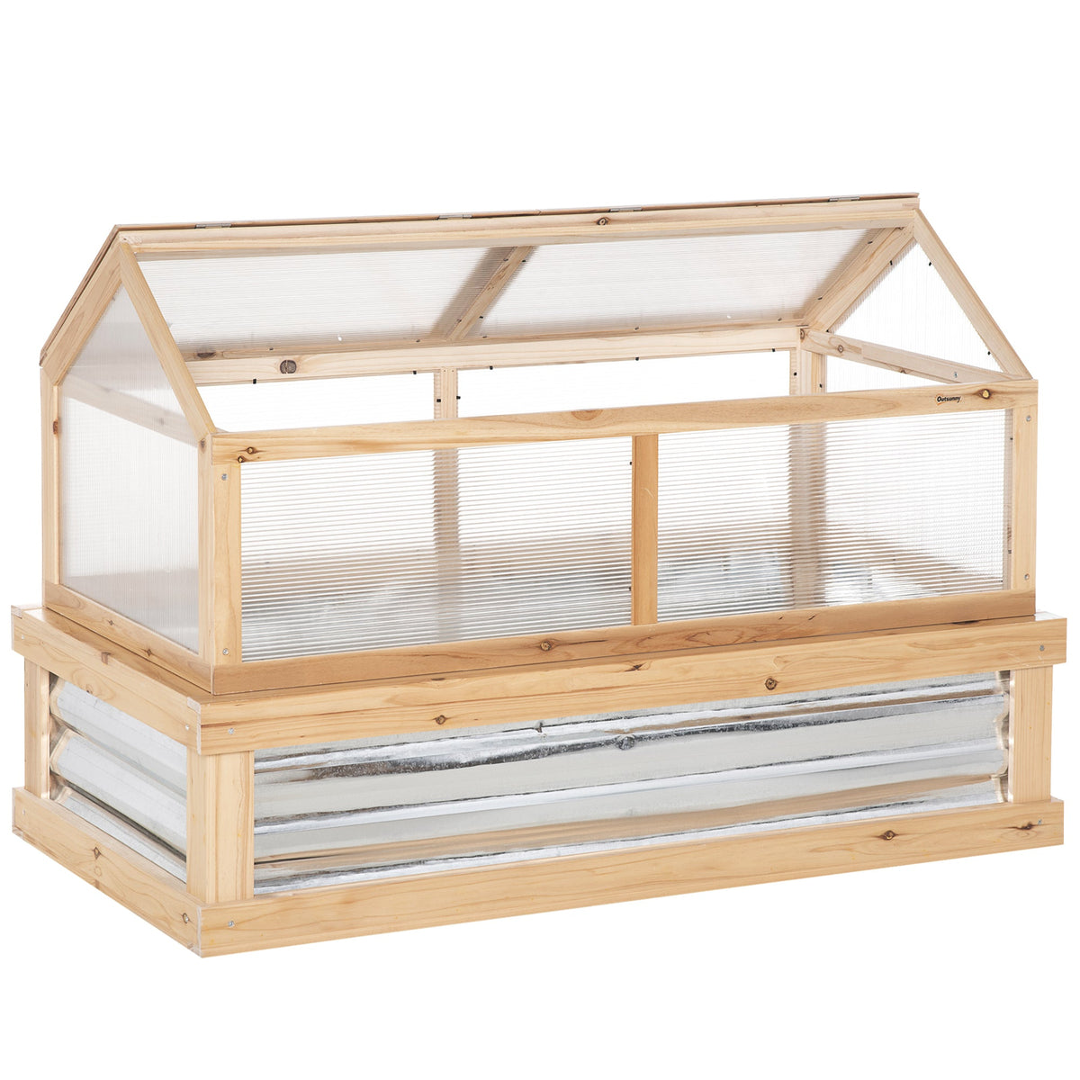 NooKGrow Raised Garden Bed with Cold Frame Greenhouse, 48" x 24" x 32", Natural