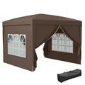10' x 10' Pop-Up Party Tent Canopy with Carrying Bag, Coffee