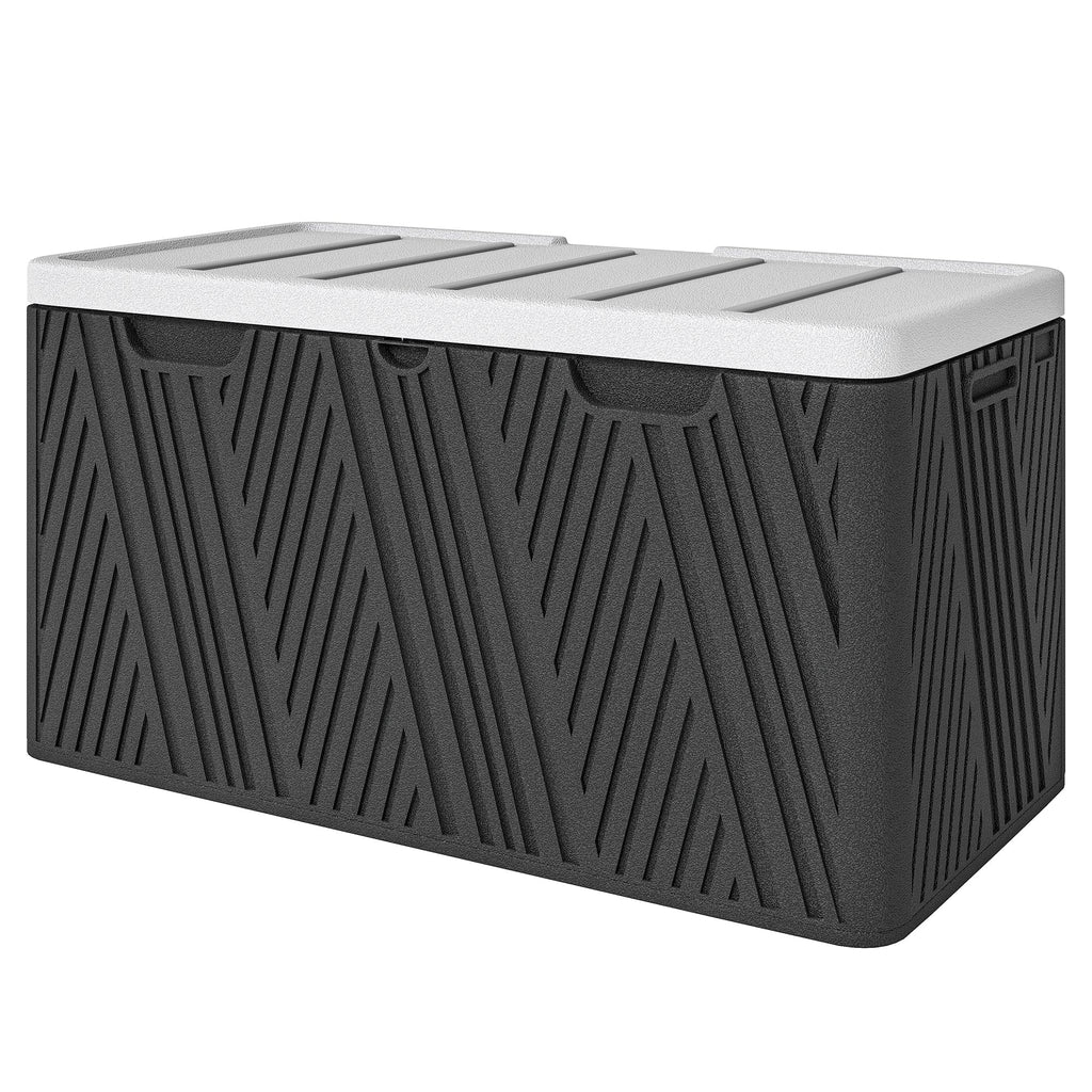 100 Gallon Lockable HDPE Deck Box, Waterproof and Lockable