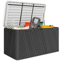 100 Gallon Lockable HDPE Deck Box, Waterproof and Lockable