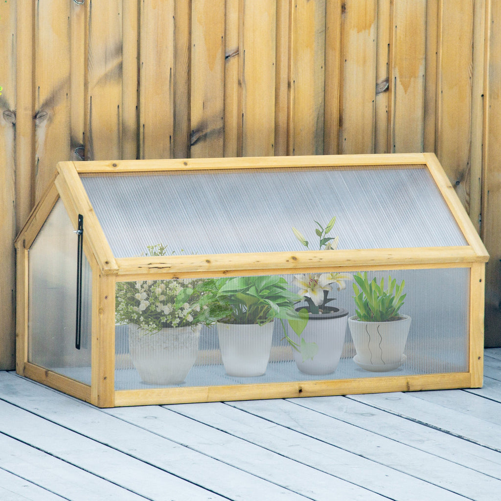 NookGrow Garden Portable Raised Planter with Openable Top, 35.5" x 20.5" x 19.5", Light Brown
