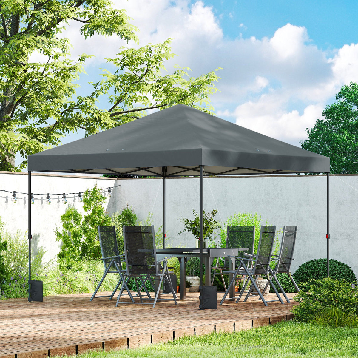 10' x 10' Pop Up Canopy Tent with Wheeled Carry Bag, Dark Gray