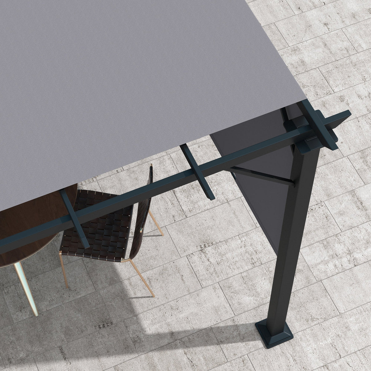 10' x 10' Outdoor Gazebo with Sun Shade Canopy and Steel Frame, Grey