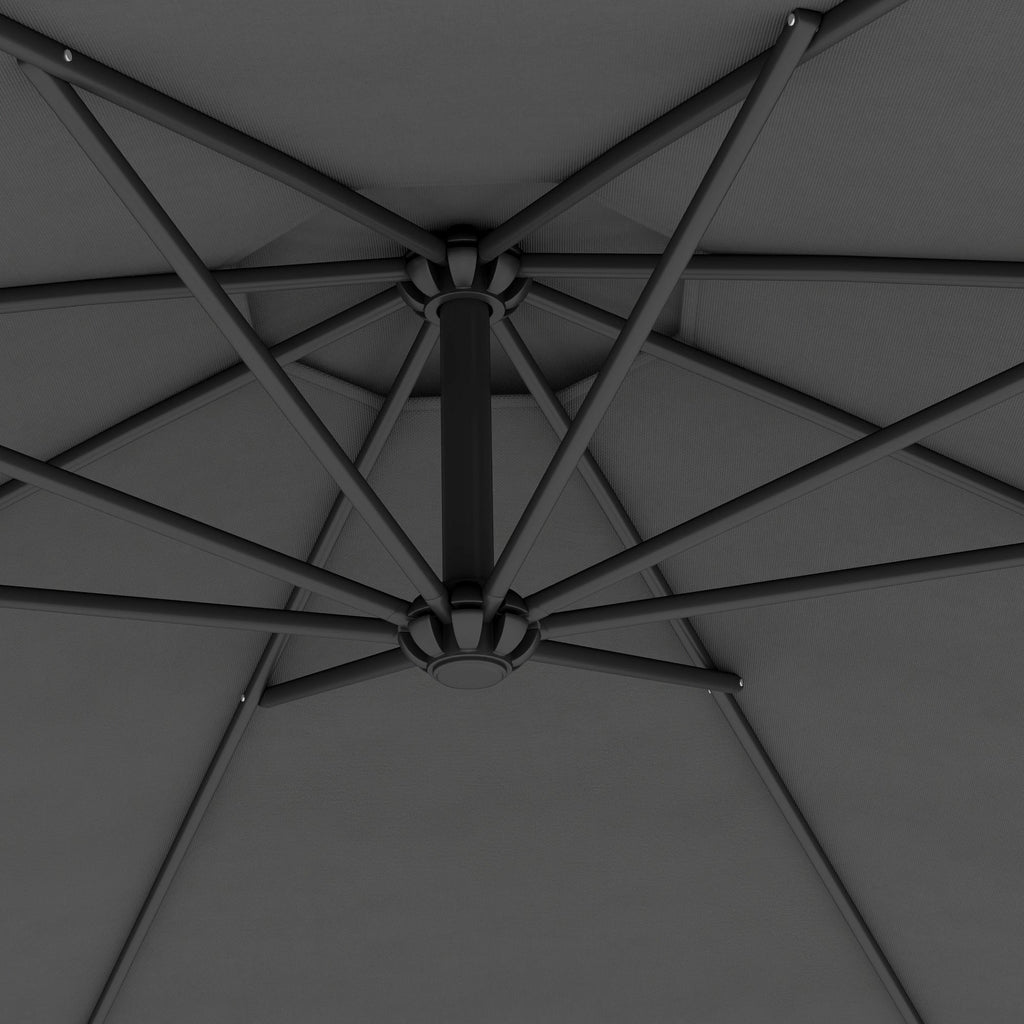10' Deluxe Patio Umbrella with Crank and Cross Base, Grey