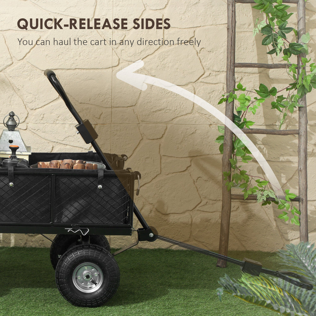 Heavy Duty Garden Cart with Removable Liner & Quick Release Sides, 660lb Capacity