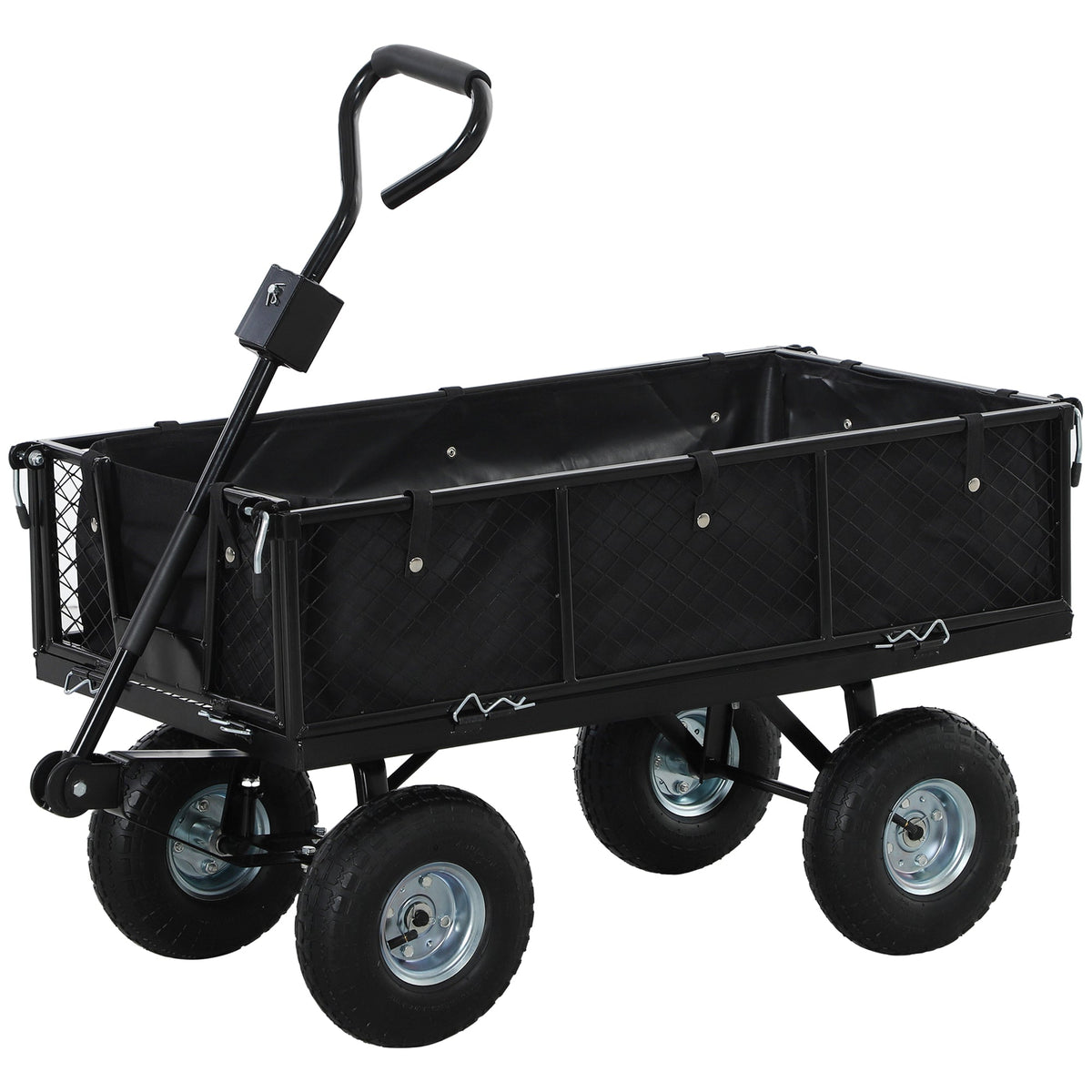 Heavy Duty Garden Cart with Removable Liner & Quick Release Sides, 660lb Capacity