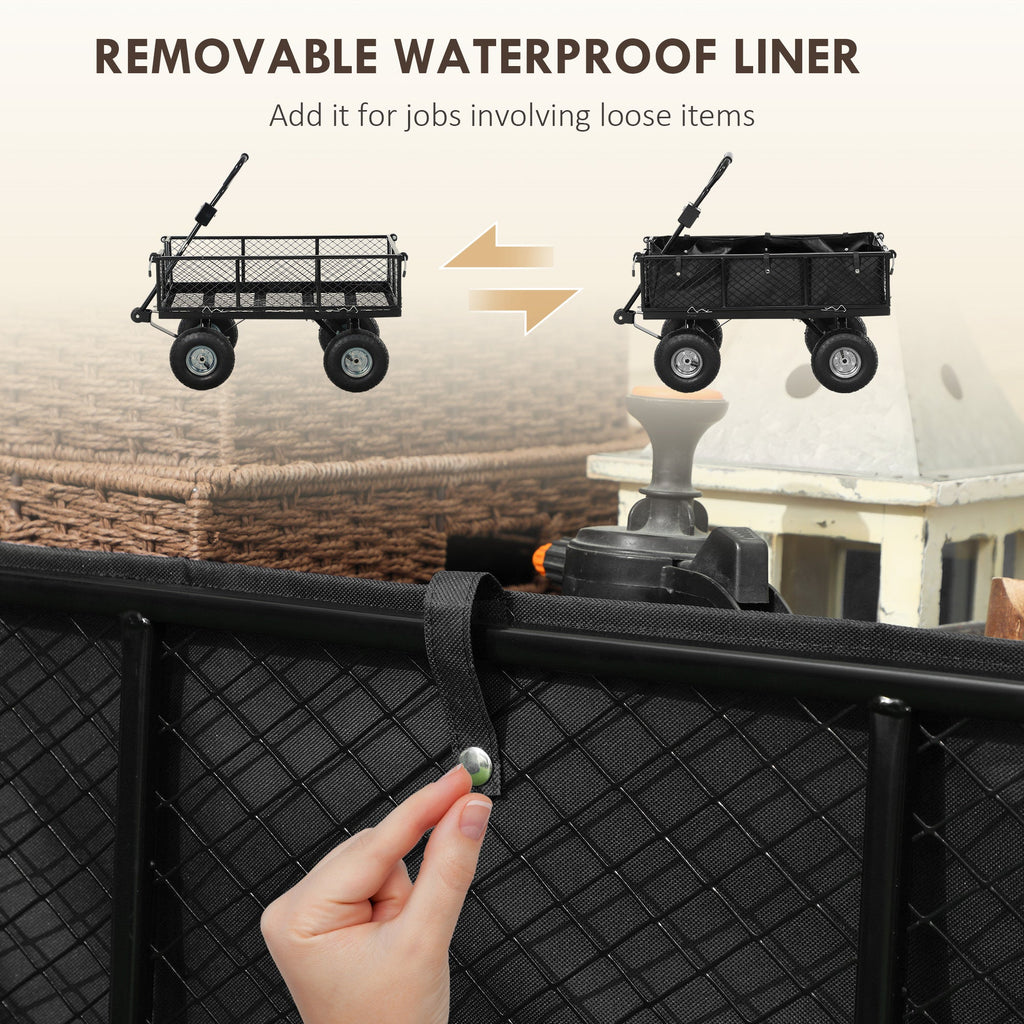 Heavy Duty Garden Cart with Removable Liner & Quick Release Sides, 660lb Capacity