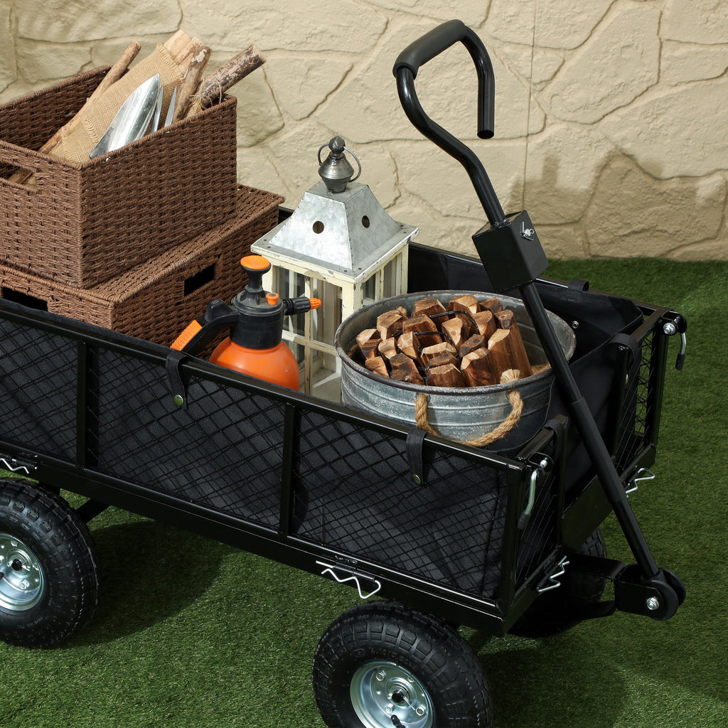 Heavy Duty Garden Cart with Removable Liner & Quick Release Sides, 660lb Capacity