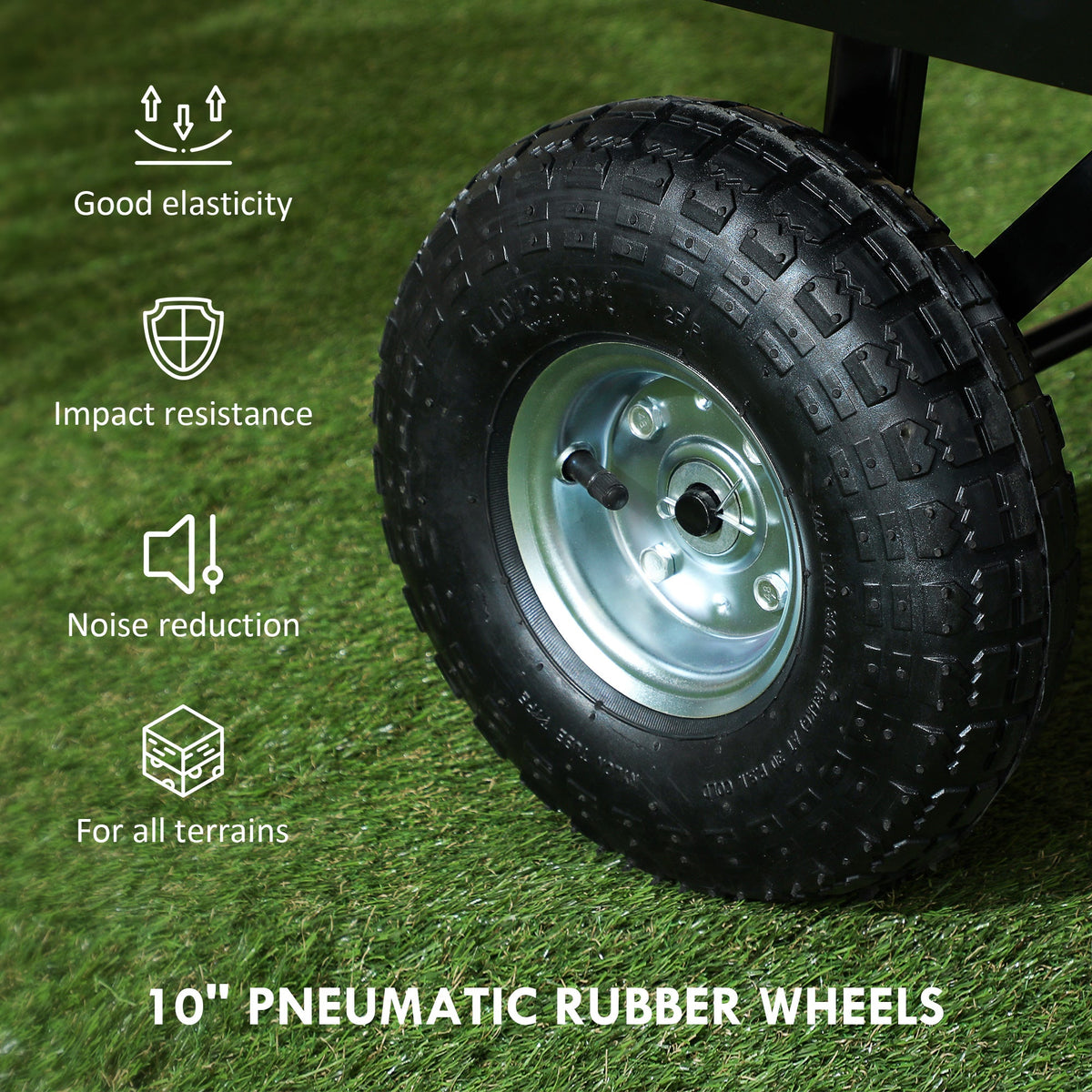 Heavy Duty Garden Cart with Removable Liner & Quick Release Sides, 660lb Capacity