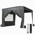 10 x 10 ft Pop Up Canopy Tent with Carry Bag, Sandbags, Adjustable Height for Parties, Events, Camping, UPF50+, Black