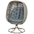 Swivel Egg Chair with Cushions & Foldable Basket Seat, Grey