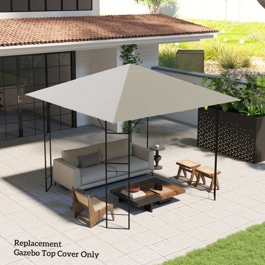 10' x 10' Gazebo Replacement Canopy Top Cover with Drain Holes, Grey