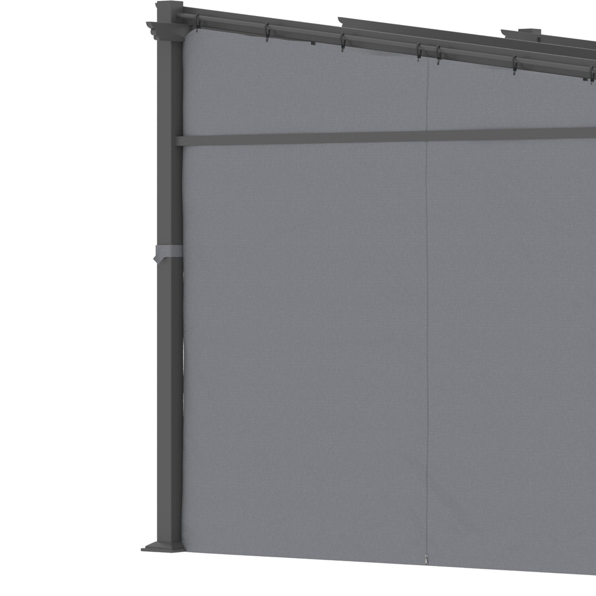 10' x 13' Metal Pergola with Sliding Roof Canopy, Dark Grey