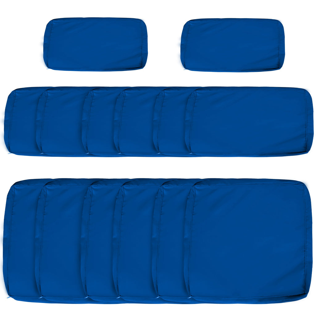14pc Patio Rattan Sofa Set Cushion Cover Replacement Set, No Cushion Included, Navy Blue