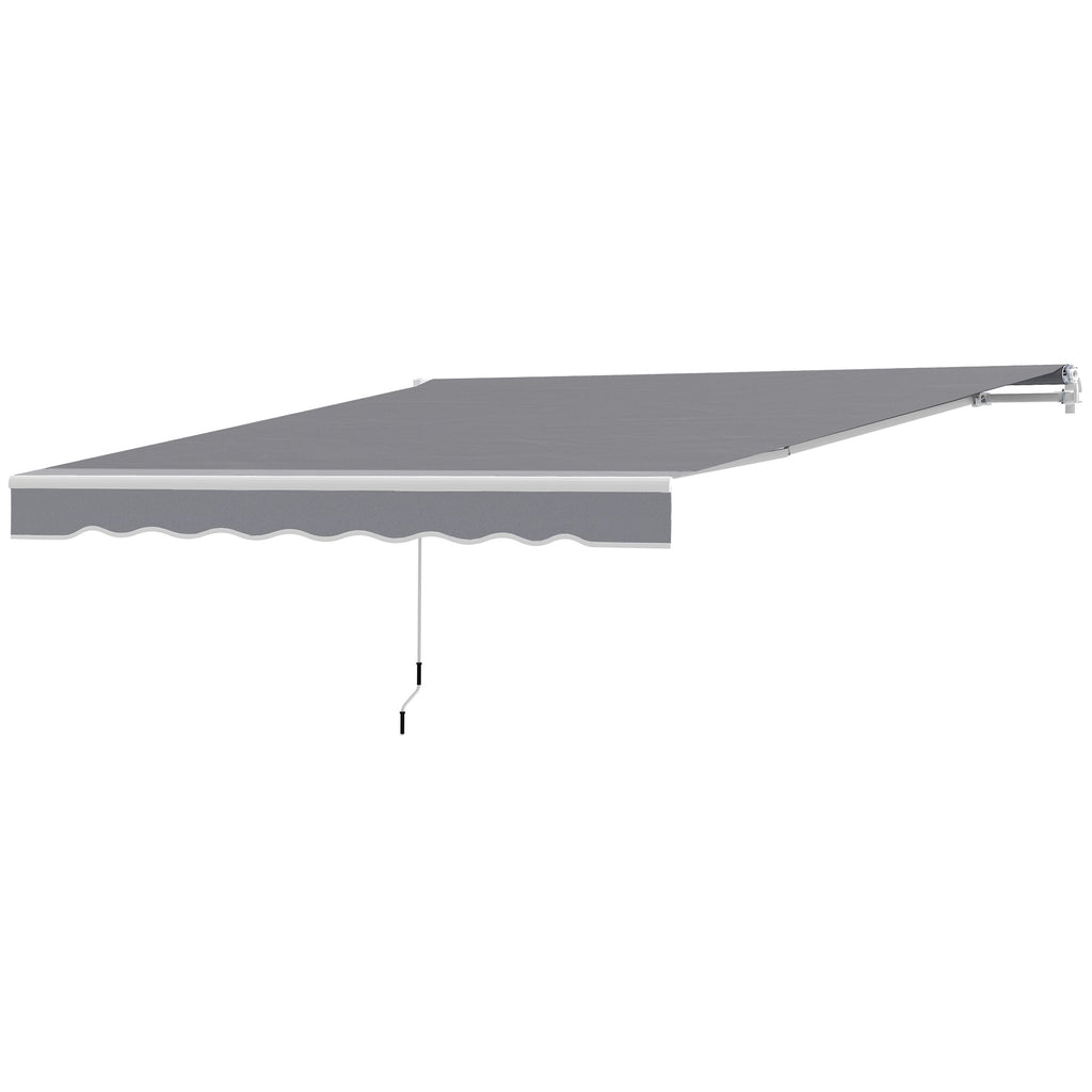 2.5 x 2m Retractable Awning with Aluminium Frame & Crank, Dark Grey