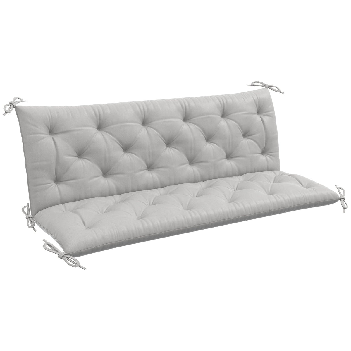 3 Seater Swing Chair Replacement Cushions with Backrest for Patio Furniture, Light Grey