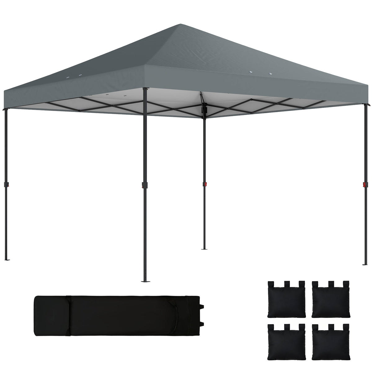 10' x 10' Pop Up Canopy Tent with Wheeled Carry Bag, Dark Gray