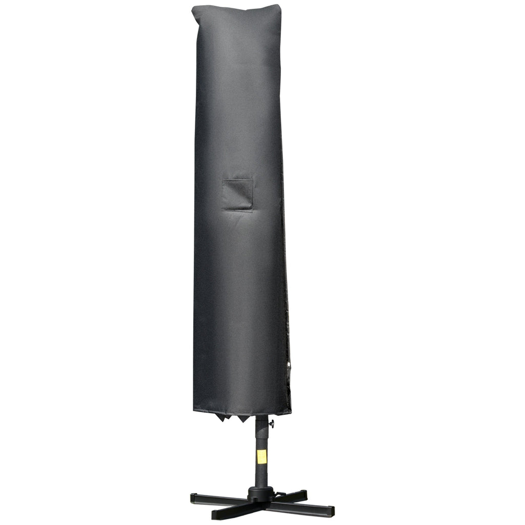 10' x 10' Double Top Square Offset Umbrella with Umbrella Cover, Charcoal Grey
