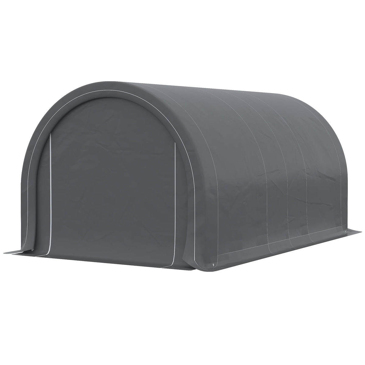 10' x 16' Portable Garage with Zippered Door & Anti UV PE Cover, Grey