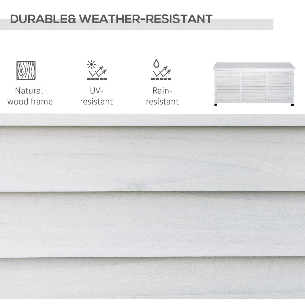 75 Gallon Wooden Deck Box with Weather-Resistant Finish, White