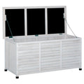 75 Gallon Wooden Deck Box with Weather-Resistant Finish, White