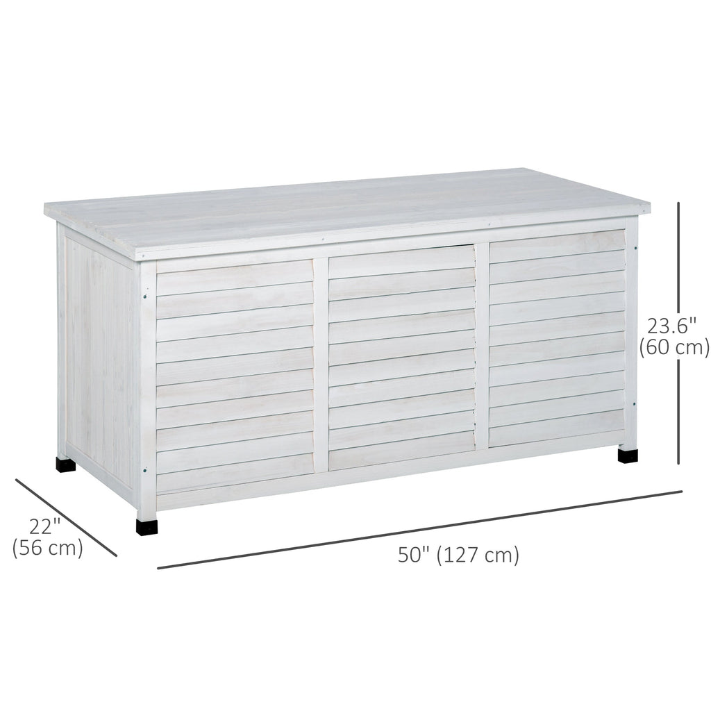 75 Gallon Wooden Deck Box with Weather-Resistant Finish, White