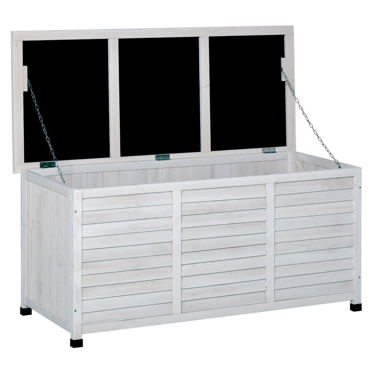 75 Gallon Wooden Deck Box with Weather-Resistant Finish, White
