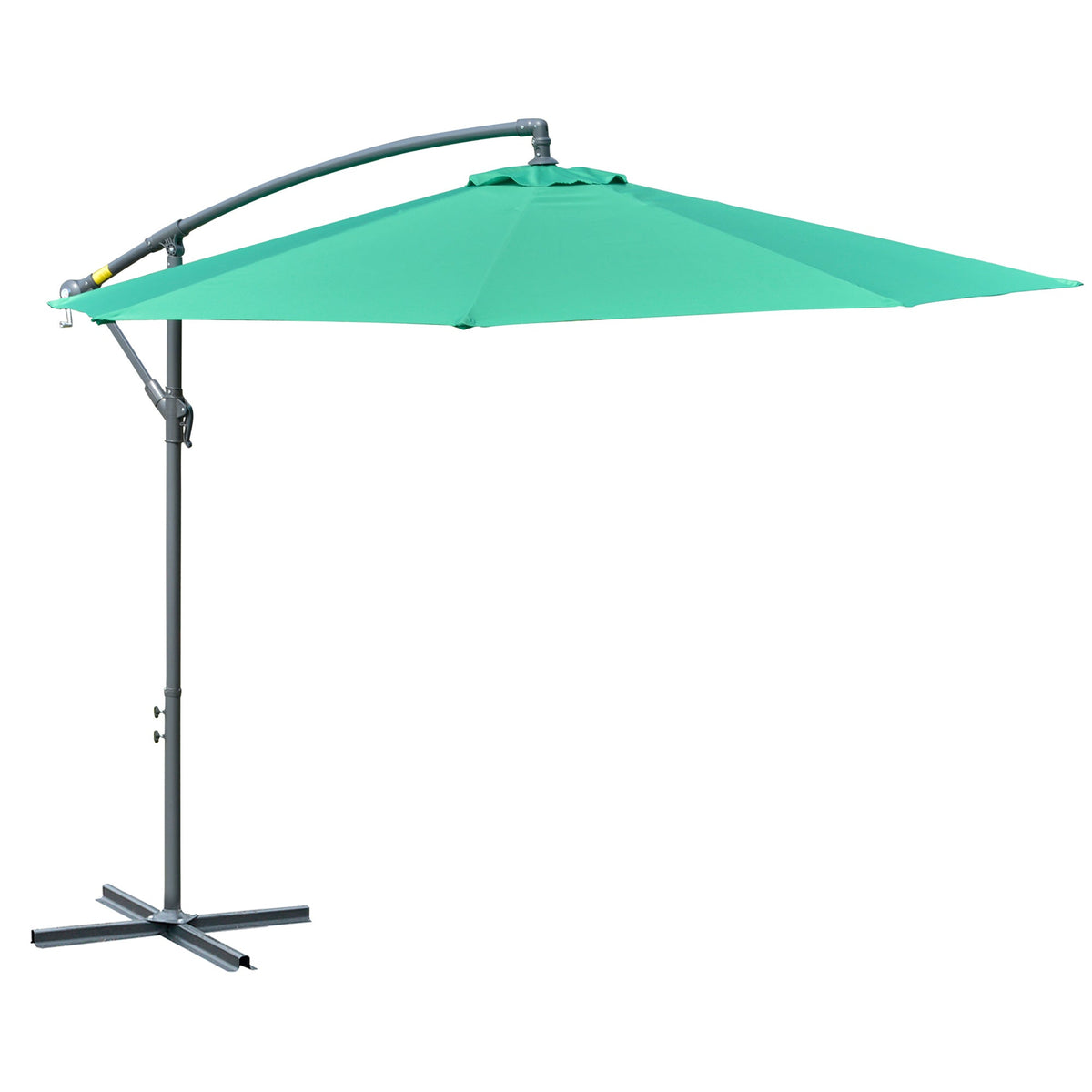 10' Offset Cantilever Patio Umbrella with Base & Crank, Green