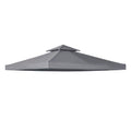 9.8' x 9.8' 2-Tier Gazebo Replacement Canopy, Dark Grey