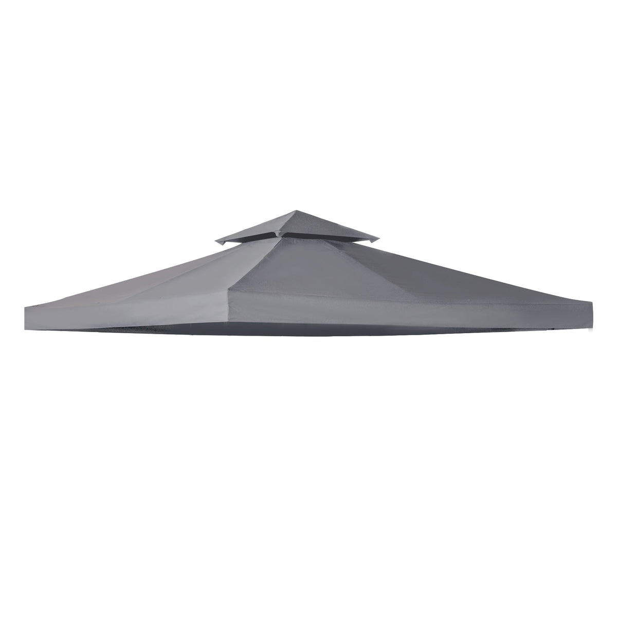 9.8' x 9.8' 2-Tier Gazebo Replacement Canopy, Dark Grey