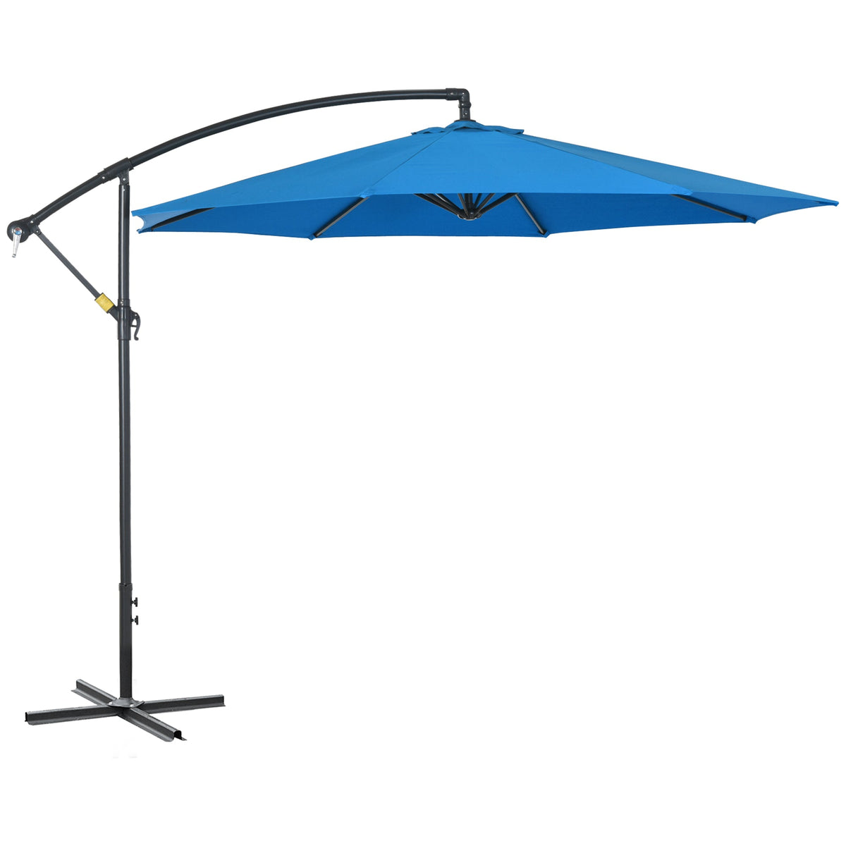10' Offset Cantilever Patio Umbrella with Base & Crank, Blue
