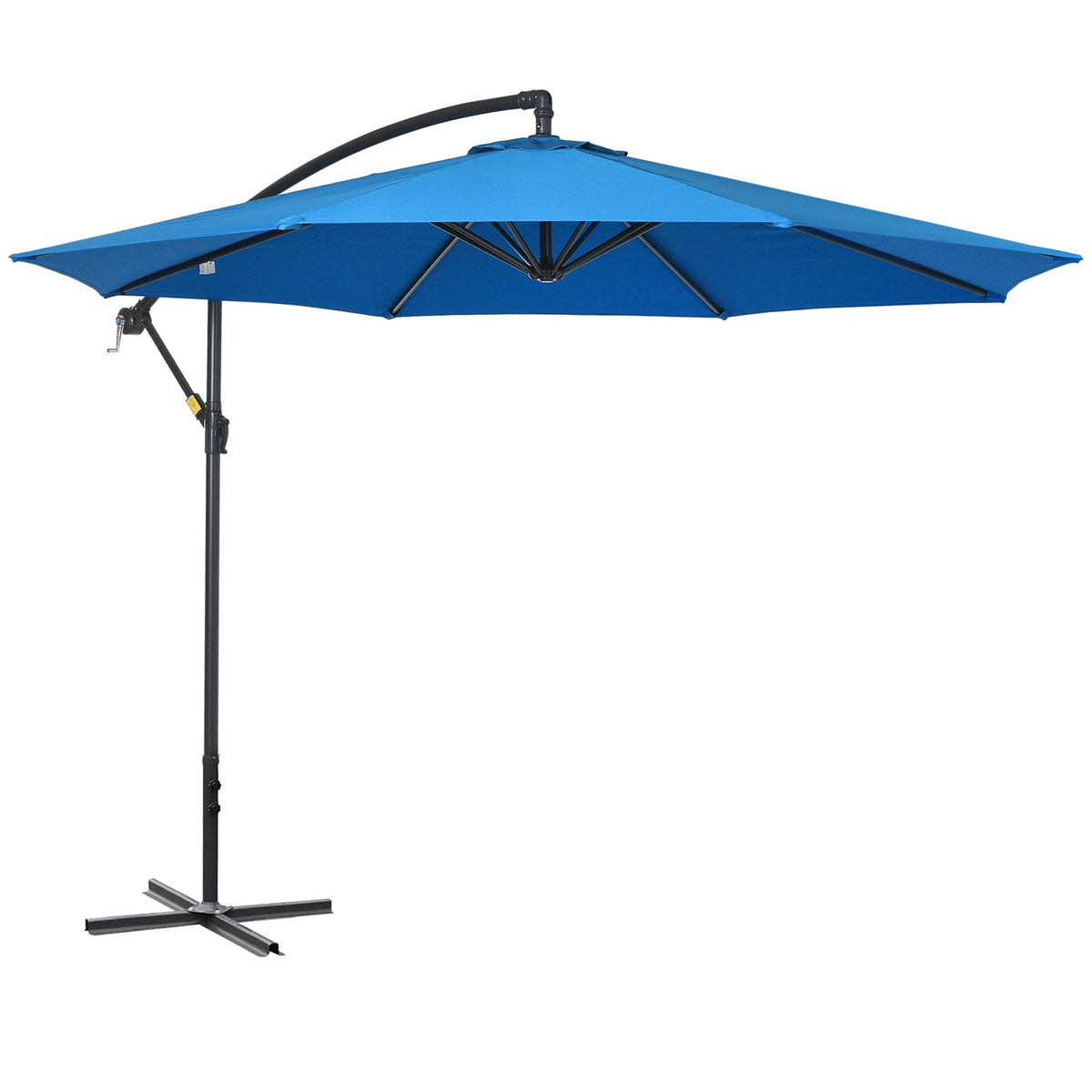10' Offset Cantilever Patio Umbrella with Base & Crank, Blue