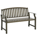 46" Outdoor Garden Metal Bench for Patio, Park, Porch, Lawn, Yard, Deck, Black