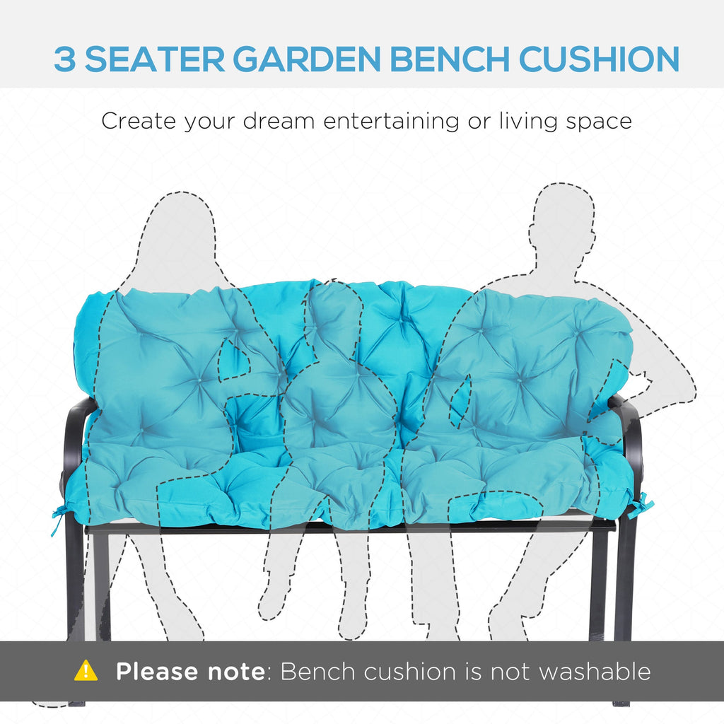 3 Seater Swing Chair Replacement Cushions with Backrest for Patio Furniture, Turquoise