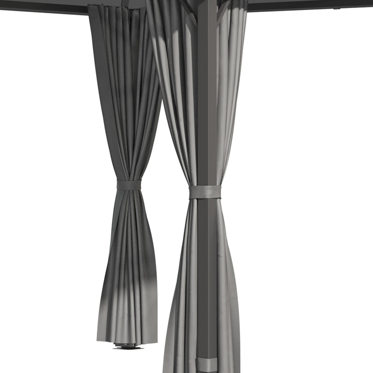 10' x 10' Pergola with Retractable Canopy & Curtains, Dark Grey