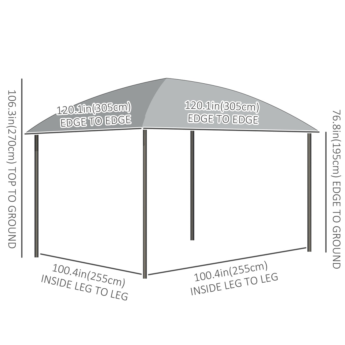 10' x 10' Pergola with Retractable Canopy & Curtains, Dark Grey