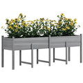 Wooden Raised Garden Bed with Liner, Legs and Drain Holes, Grey