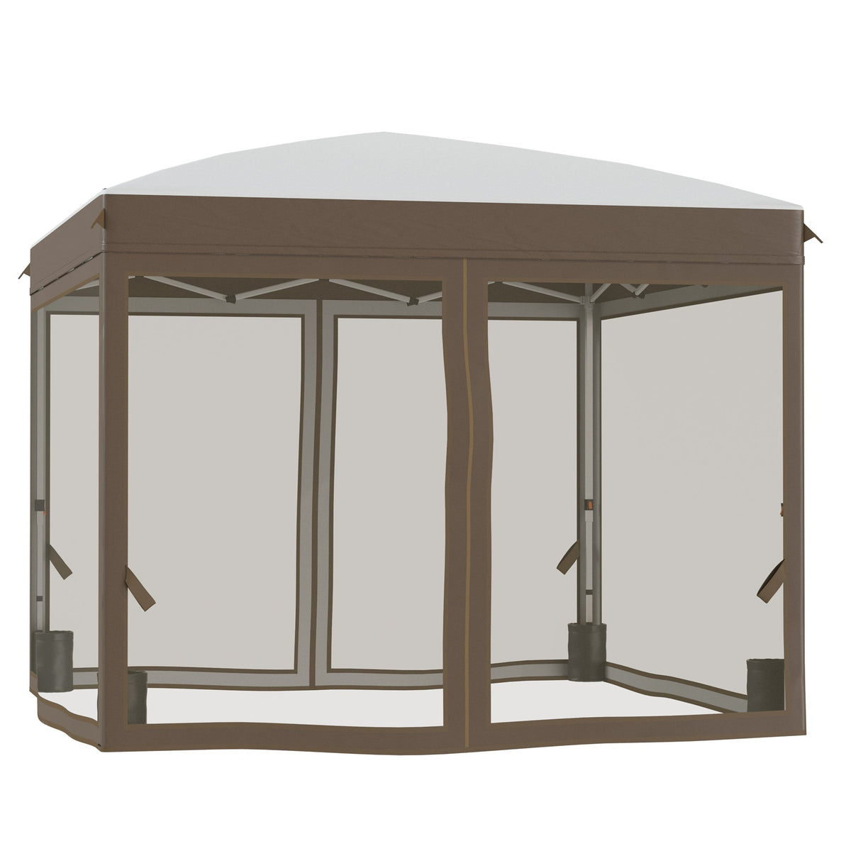 10' x 10' Pop Up Canopy Tent with Netting, Cream