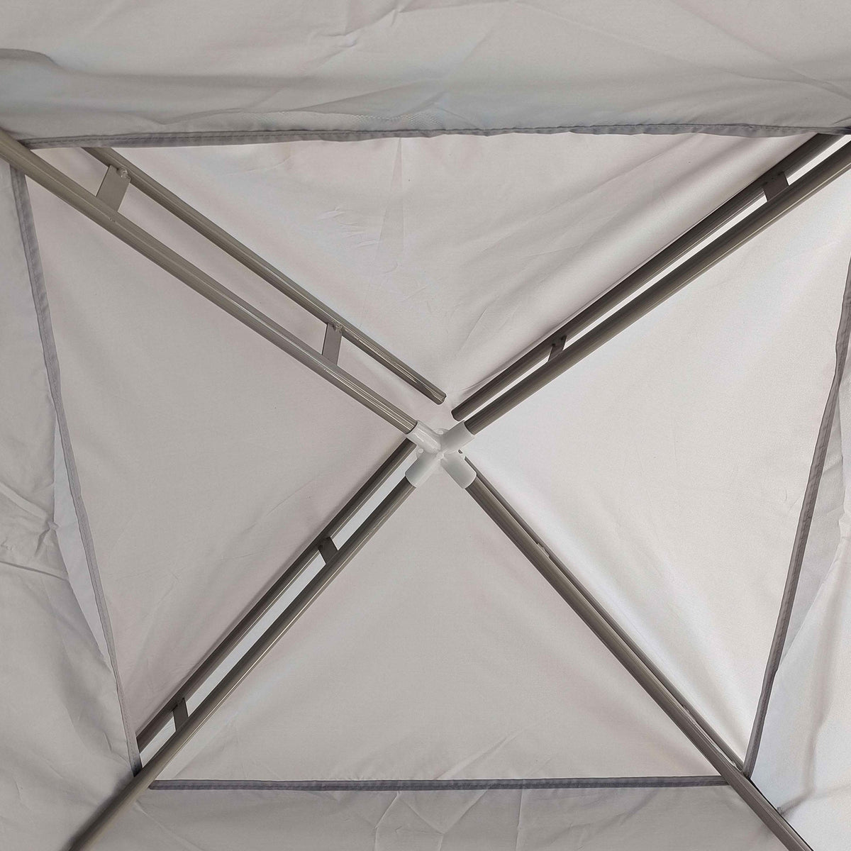 10' x 10' Canopy Tent with Mesh Netting and Double-Tier Roof, Grey