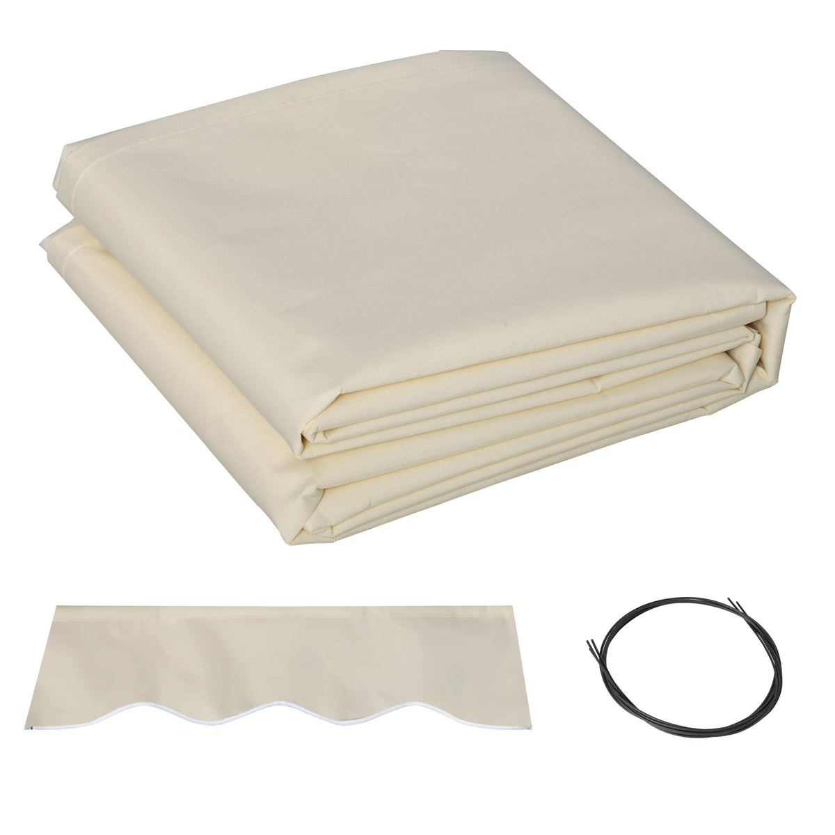 11' x 10' Retractable Awning Fabric Replacement, 280gsm UV Resistant Fabric, Cream White