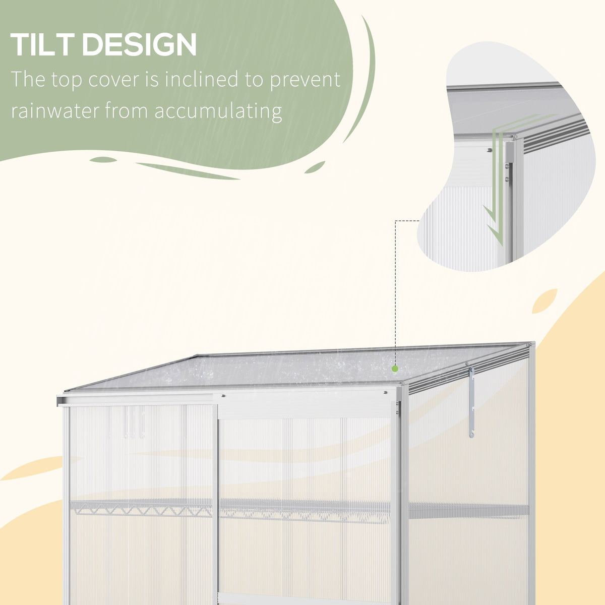 52" x 23" x 55" Aluminum Cold Frame Greenhouse with Openable Top & 2 Shelves, Silver
