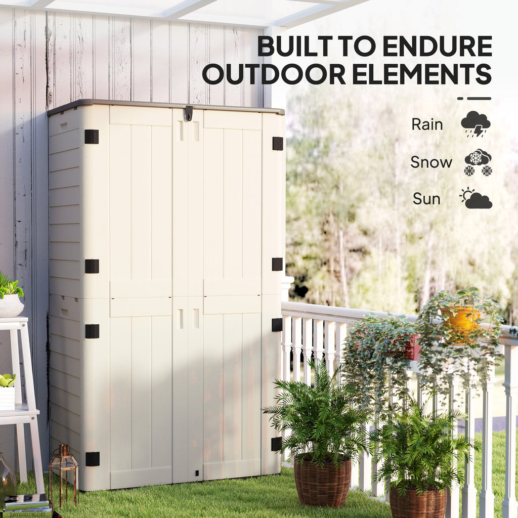 368 Gallon Waterproof Deck Box with Openable Top & Lockable Doors